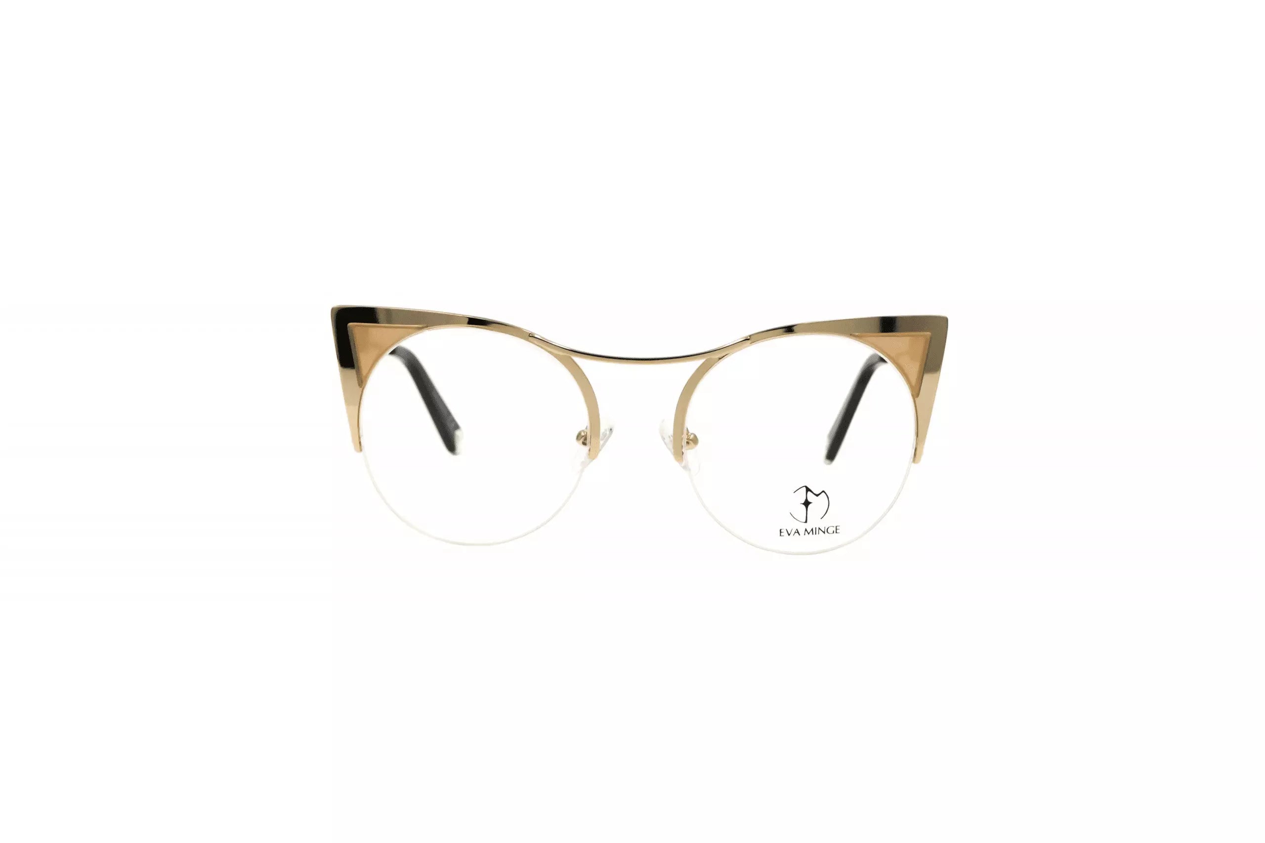 Okulary cat eye Eva Minge EMP 1004 C1 złote