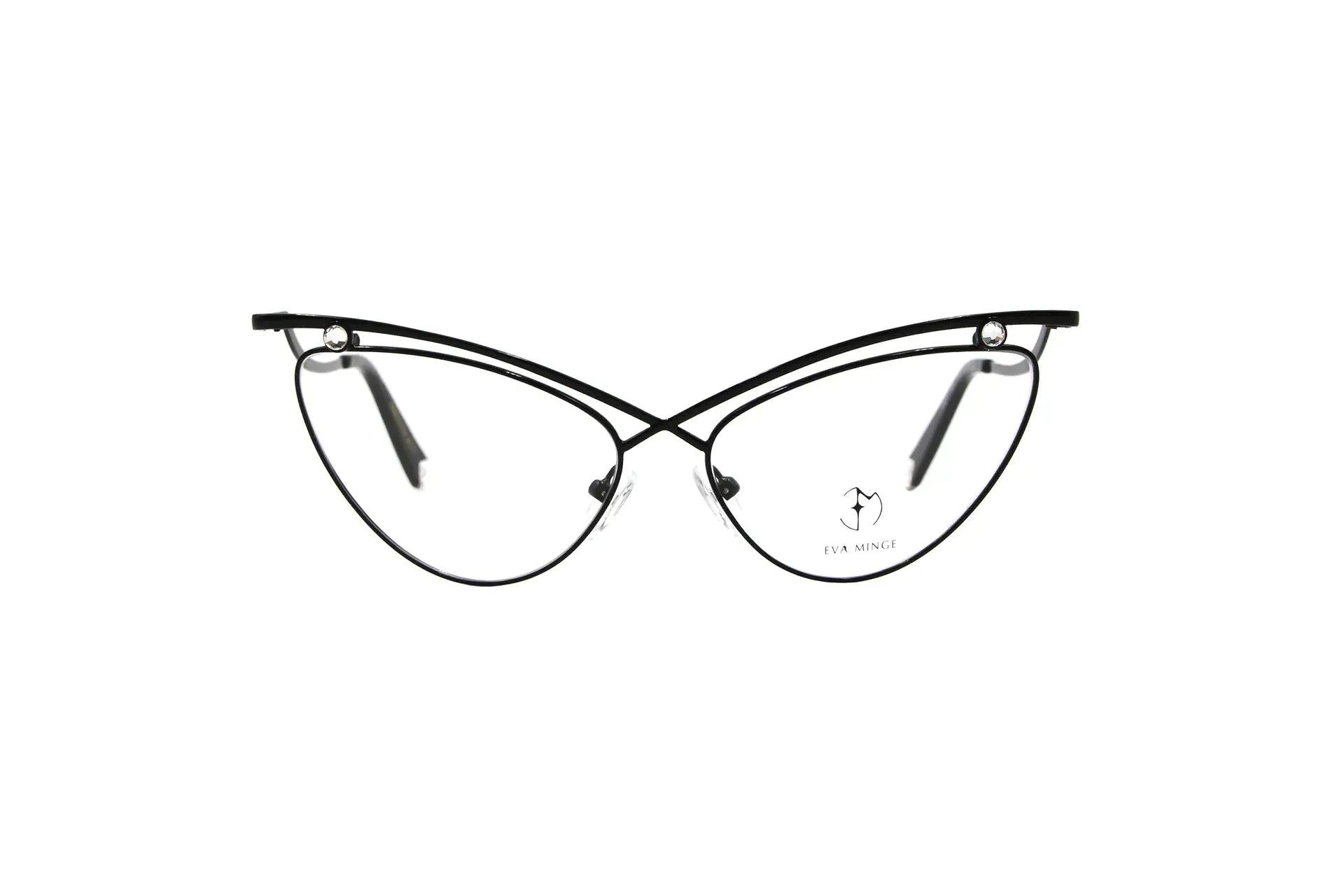 Okulary damskie, kocie Eva Minge EMP 1002 C3 czarne